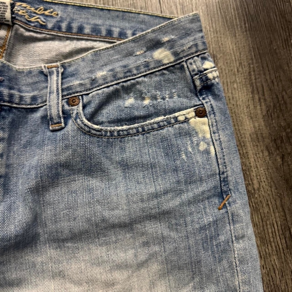 Vintage Y2K Abercrombie & Fitch Distressed Capri Crop Pants Sz 8 - Picture 7 of 8